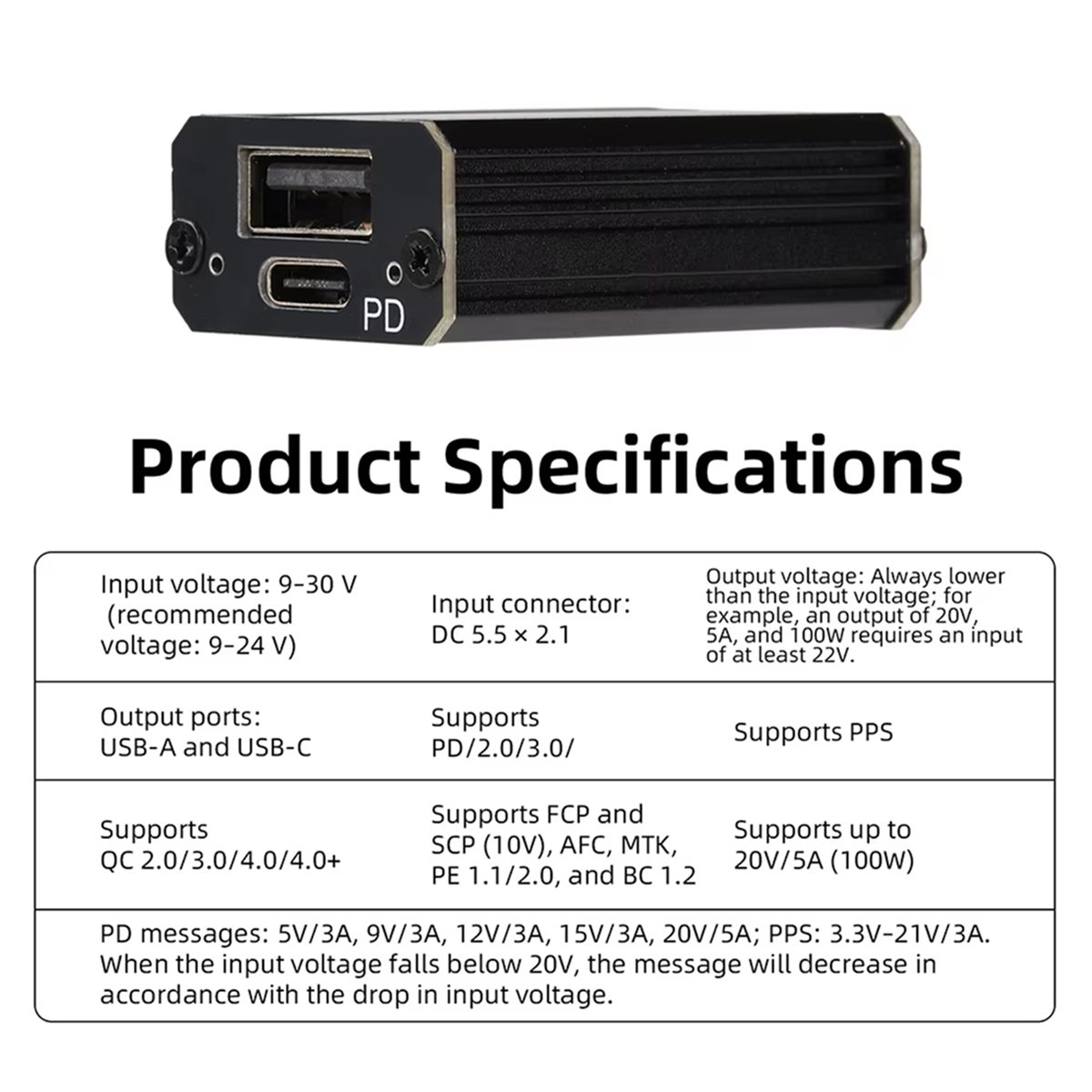 Car Charger - perbarui. Modul Pengisian Daya Cepat PD100W